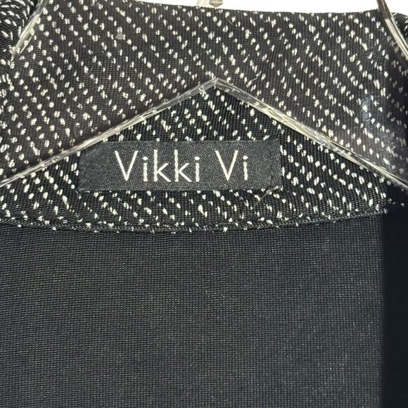 Vikki Vi size 1X black & white open cardigan jacket slinky knit - Picture 6 of 9